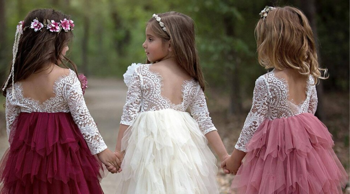 Robe Princesse Élégante Pour Filles, Tenue De Mariage Pour Enfants