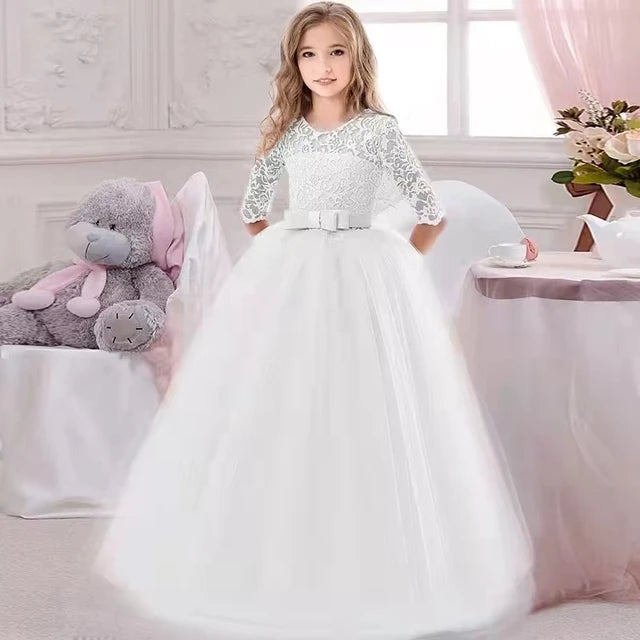 robe princesse fille blanche longue