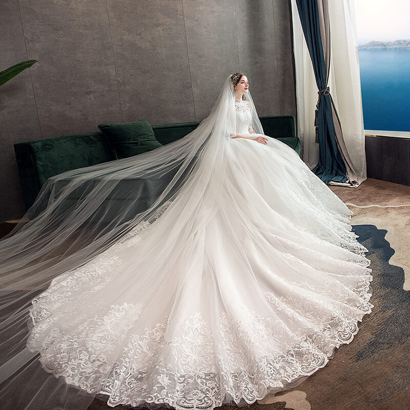 Robe de Mariée Princesse avec Manche