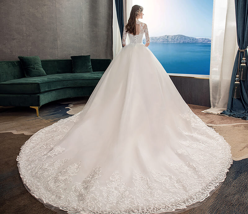 Robe de Mariée Princesse avec Manche