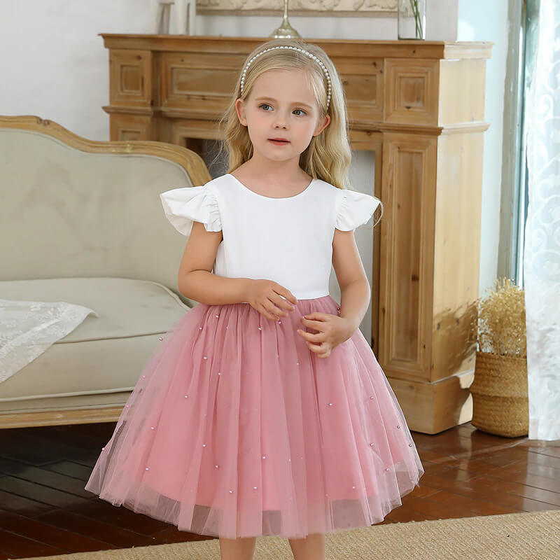 Robe princesse rose petite fille