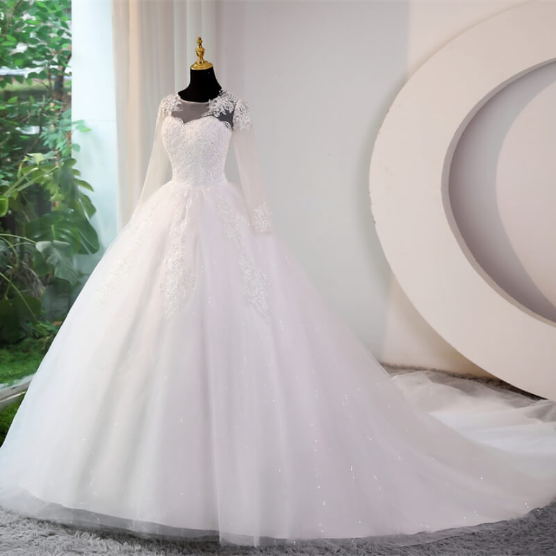 Robe de Mariée Princesse Manche Longue