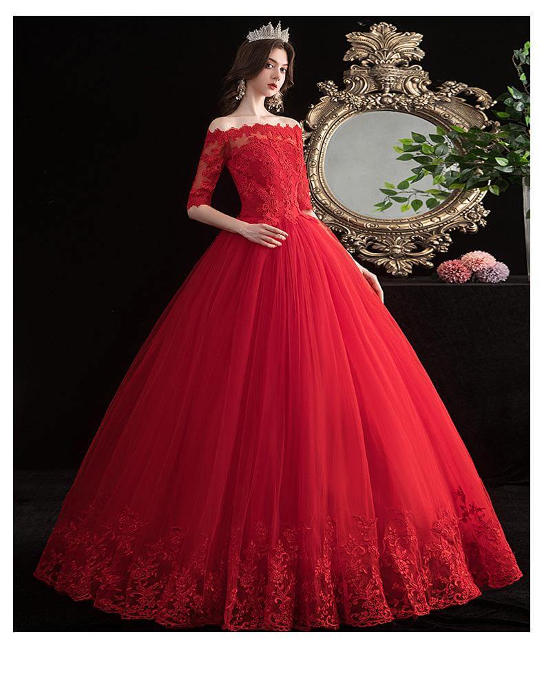 Robe de Mariée Princesse Rouge