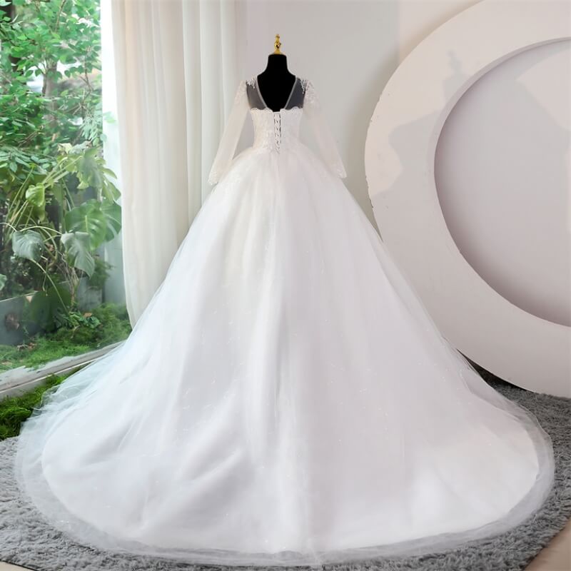Robe de Mariée Princesse Manche Longue