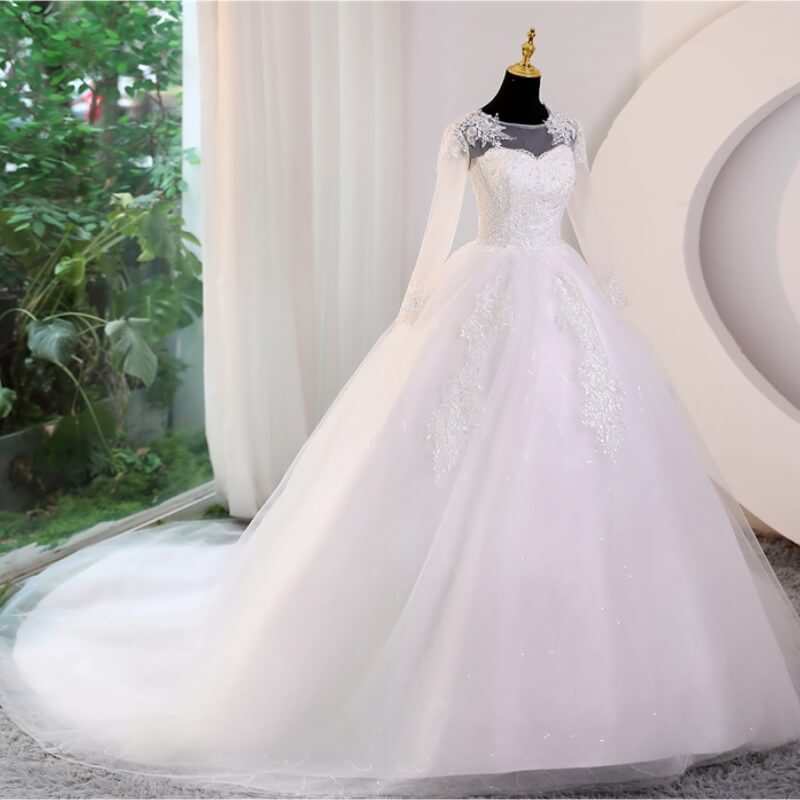Robe de Mariée Princesse Manche Longue