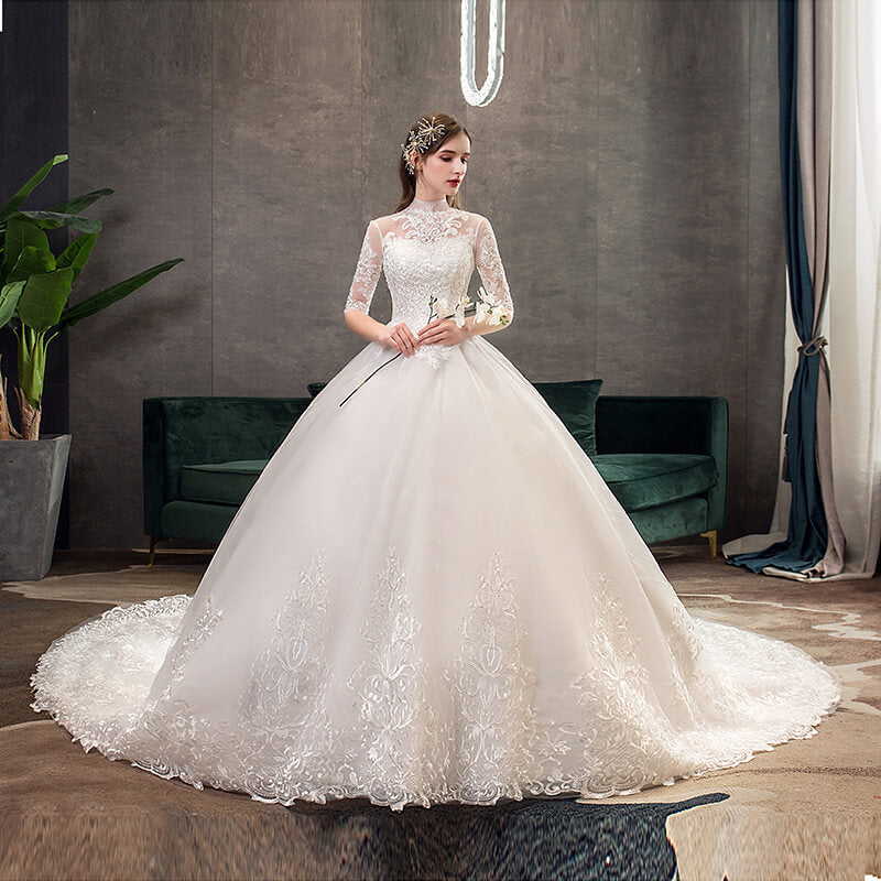 Robe de mariee de princesse avec manche