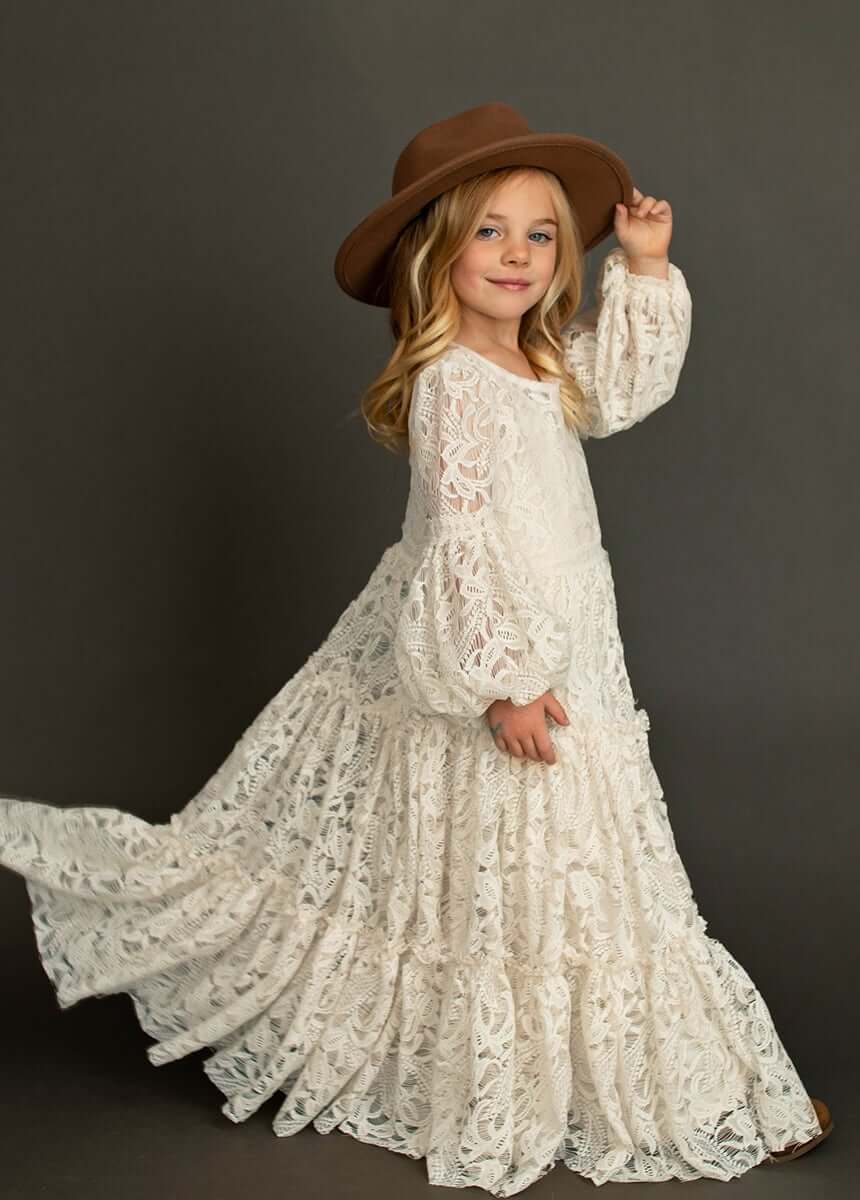 Robe princesse fille d honneur dentelle