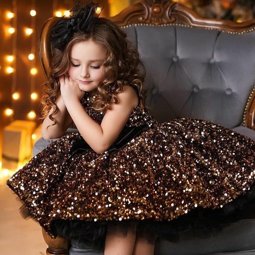 Ma Robe Princesse - Robe Princesse Cérémonie Dorée et noire