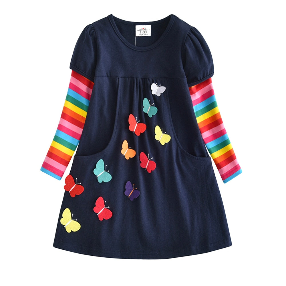 Ma Robe Princesse - Robe Princesse Fille Papillons Multicolores printemps