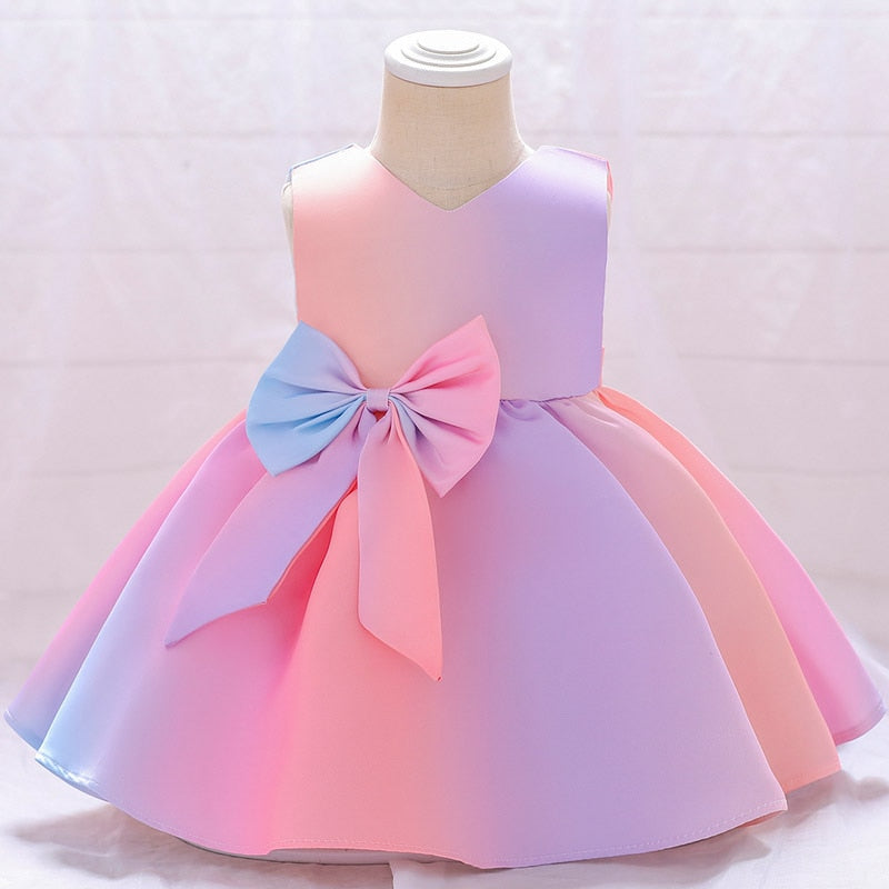 Ma robe Princesse - robe princesse bébé rose arc-en-ciel de fête