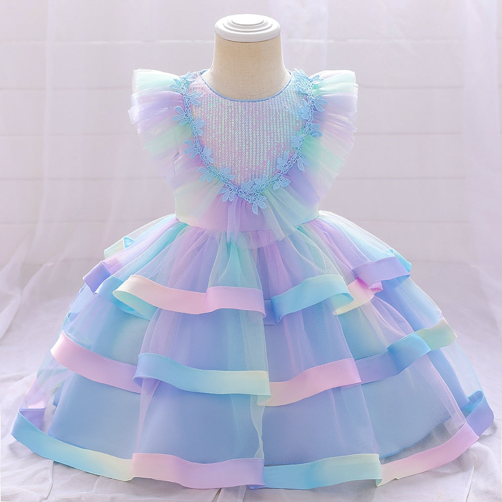 Robe de Bébé Fille bleue