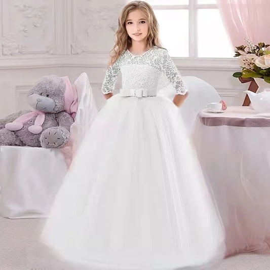 robe princesse fille blanche longue