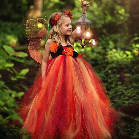 Robe de princesse orange