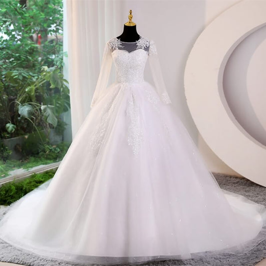 Robe de mariee princesse manche longue