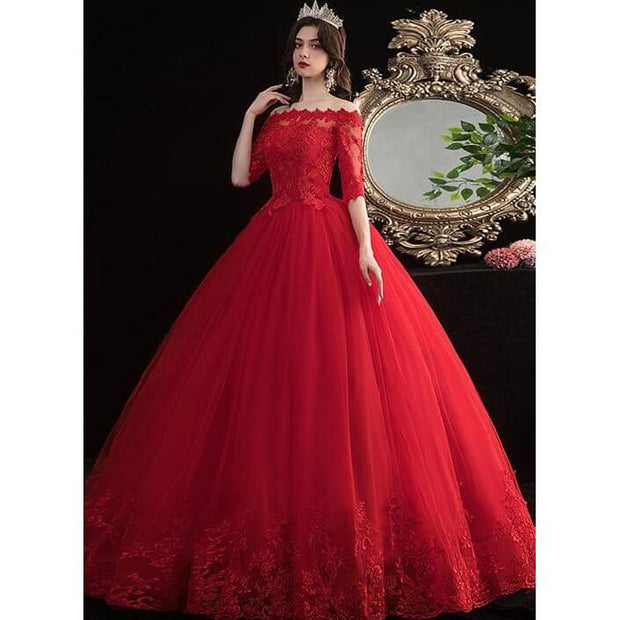 Robe de mariee princesse rouge