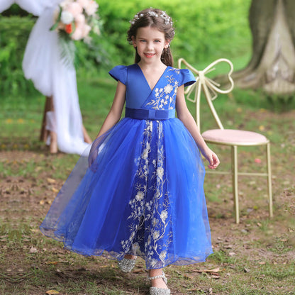 Petite Fille Robe Bebe Bleu Roi Bleu Roi Robe Petite Fille