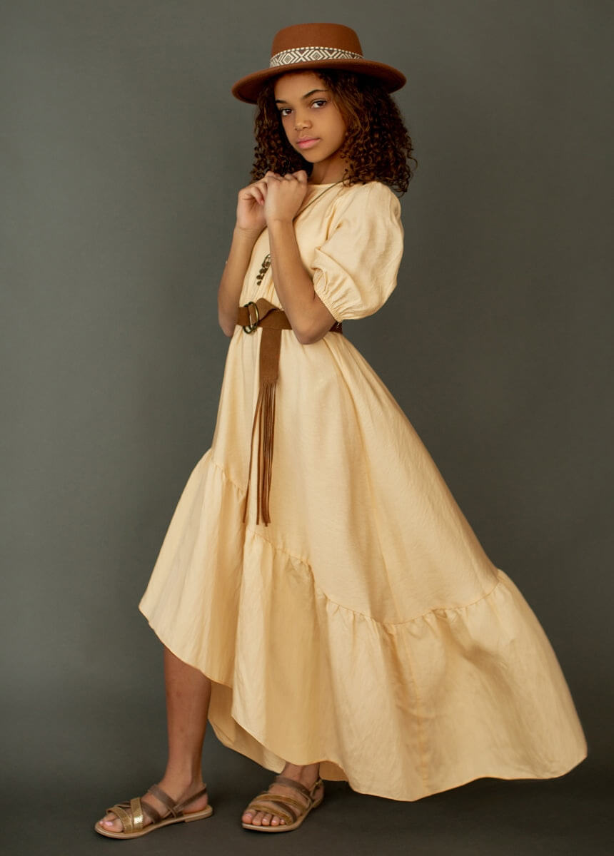 Robe princesse fille jaune