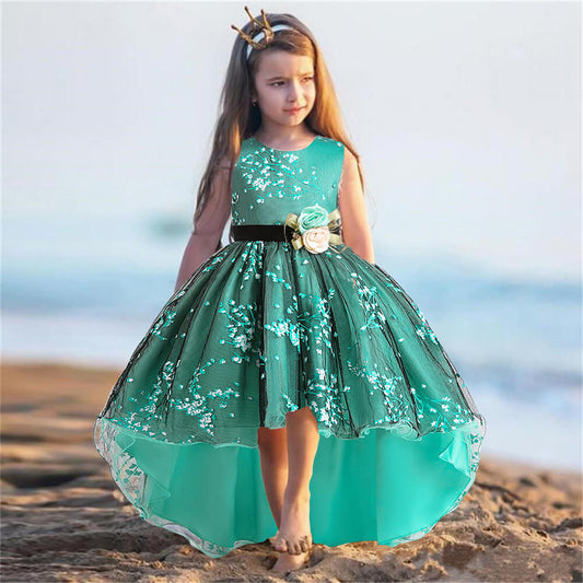 Robe princesse vert emeraude