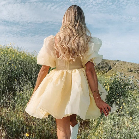 Ma robe Princesse - robe princesse femme courte jaune