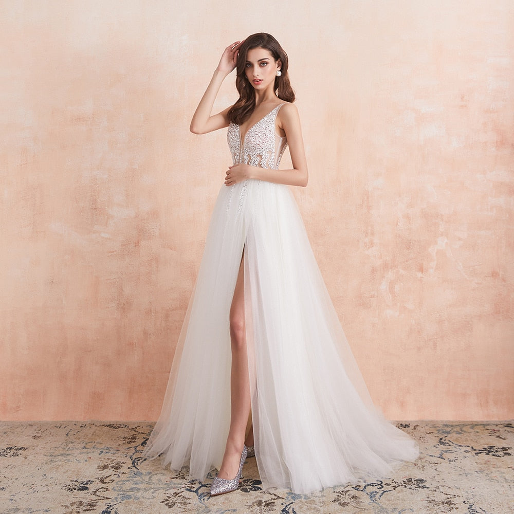 Ma-Robe-Princesse - Robe de Mariée Blanc fendue