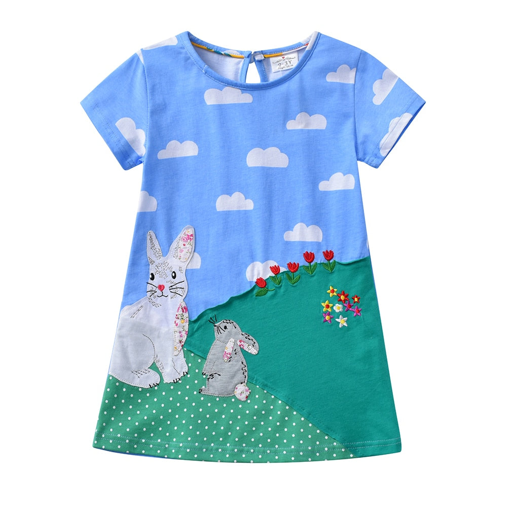 Ma Robe Princesse - Robe Princesse Fille Lapins manches courtes