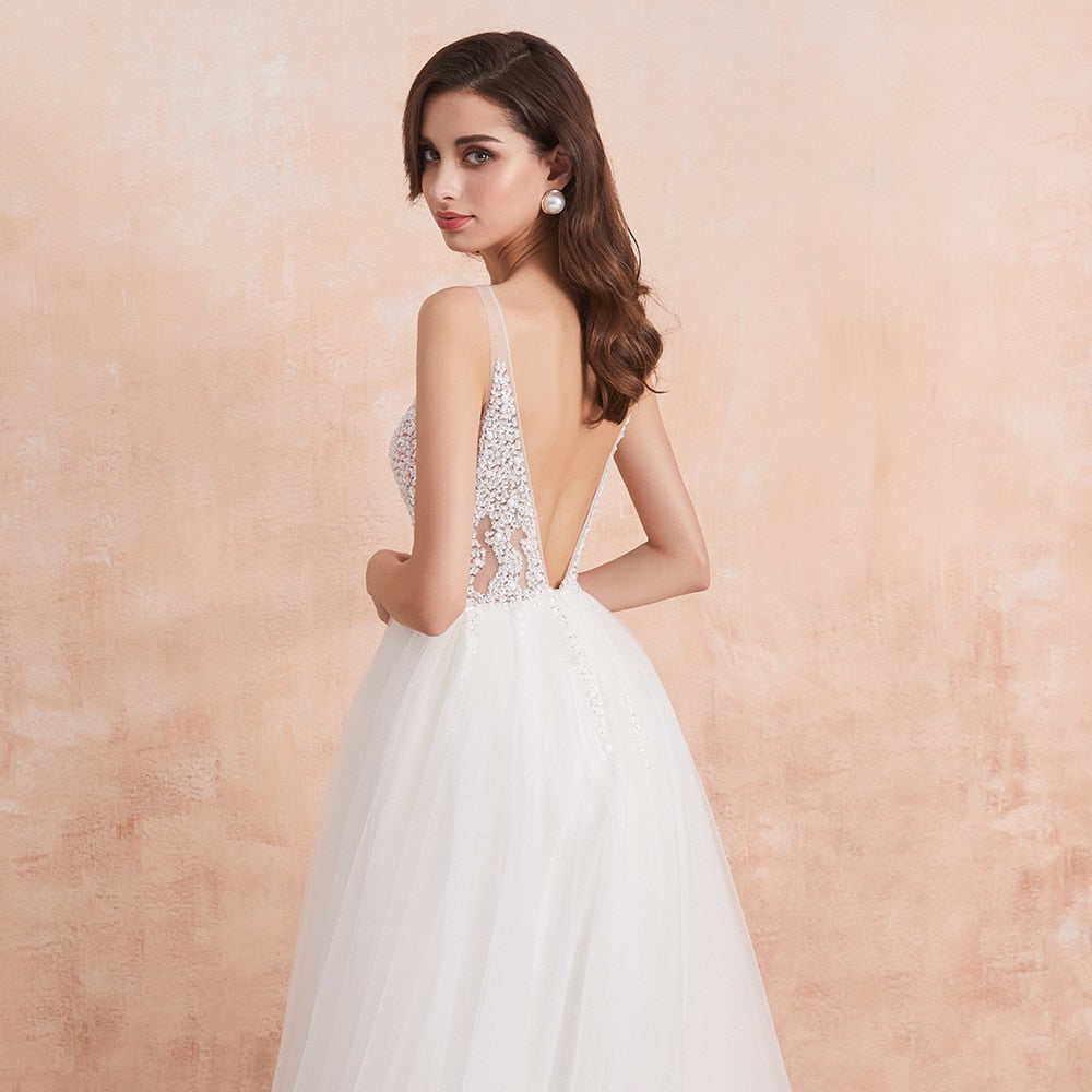 Ma-Robe-Princesse - Robe de Mariée Blanc dos nu