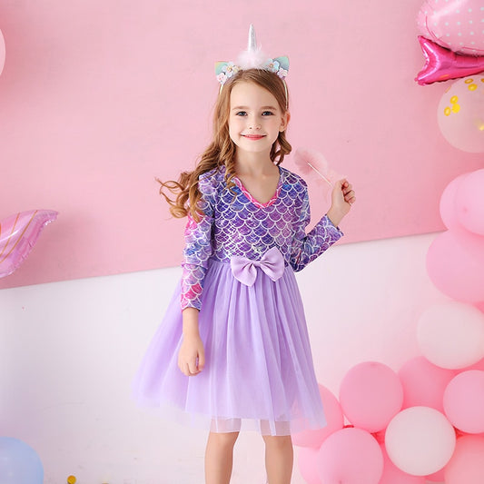 Ma Robe Princesse - robe violette à nœud