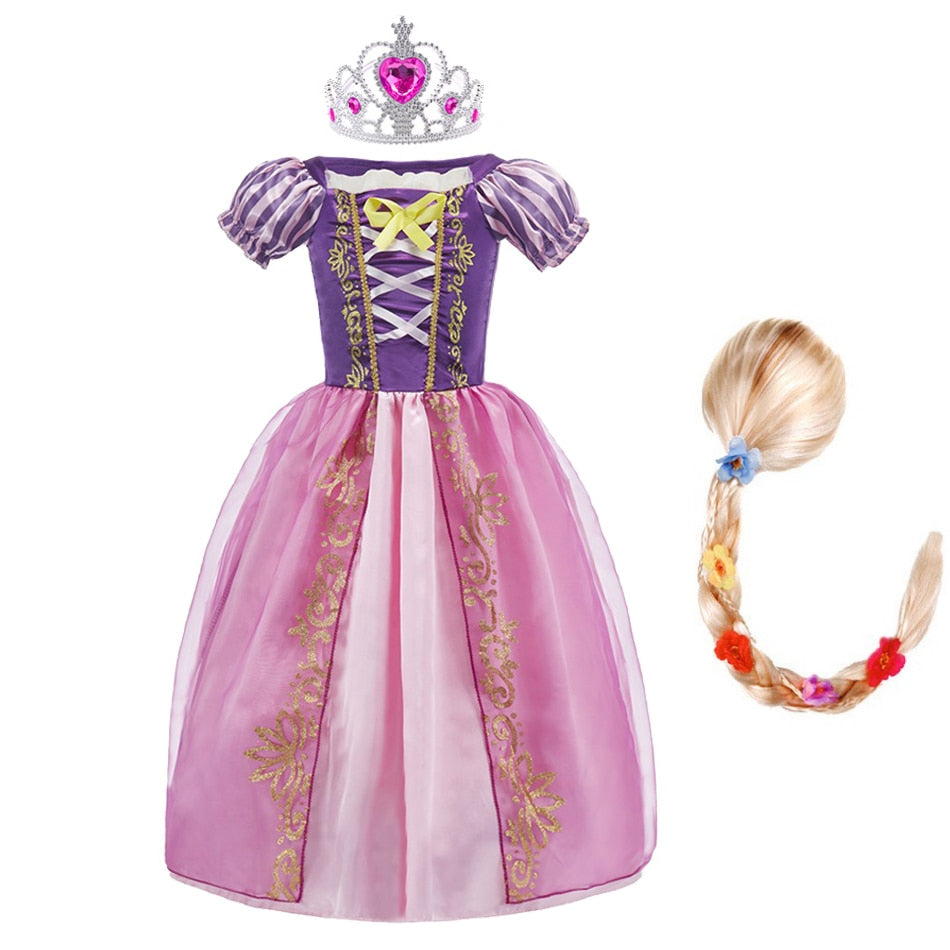Raiponce Princesse Robe Pour Enfants Anniversaire Carnaval