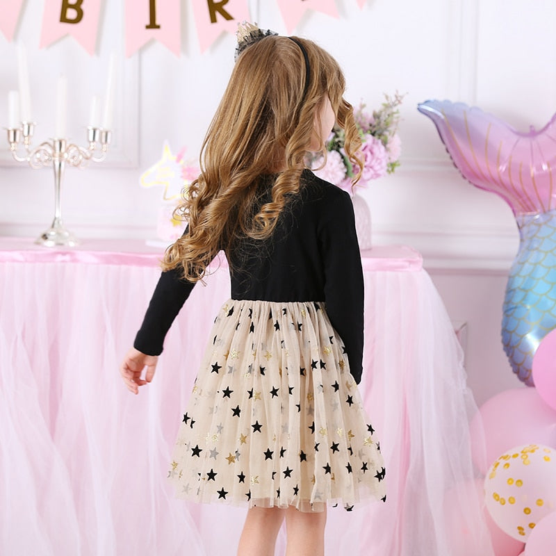 Ma Robe Princesse - robe étoile fille noir et doré