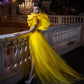 Ma-Robe-Princesse - Robe Princesse Jaune en Tulle manche bouffante