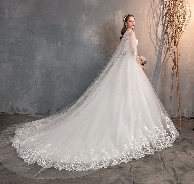 Ma Robe Princesse - Robe Princesse Mariage Longue Traine blanche